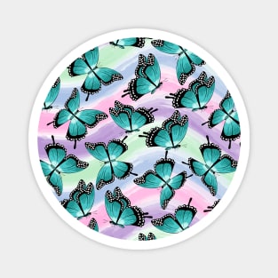 Blue Butterflies Pattern Magnet